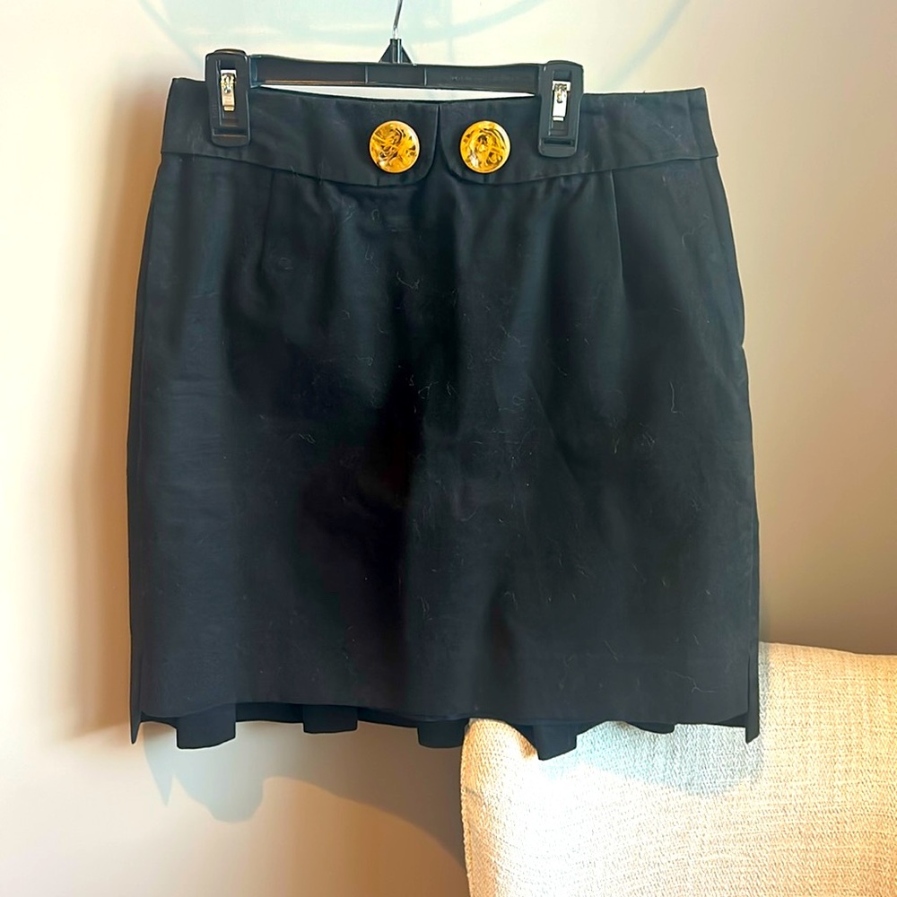 Black skirt, beautiful lined, has ruffles in the back. Bought at Anthropologie.